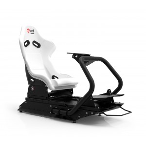 Rseat S1 White Seat / Black Frame Racing Simulator Cockpit
